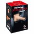 You2Toys Strap-on - akuga, õõnes, kinnitatav vibraator (naturaalne) 