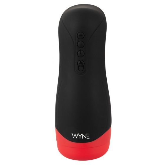 WYNE 01 - akuga töötav, vibreeriv-imetav, soojendava funktsiooniga masturbaator (must)