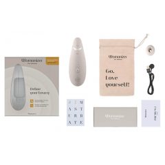   Womanizer Premium 2 - akuga, õhulaine kliitoristimulaator (valge)