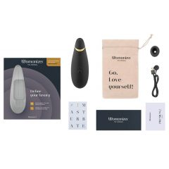   Womanizer Premium 2 - akuga, õhulaine klitoristiimulaator (must)