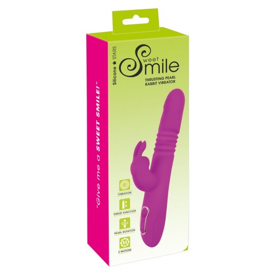 SMILE Jänes - akukas kliitoristimulaatoriga lükkav-pöörlev vibraator (roosa)