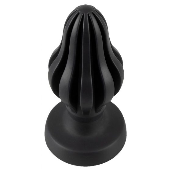 ANOS - ülipehme, sooneline anaalne dildoga - 5cm (must)