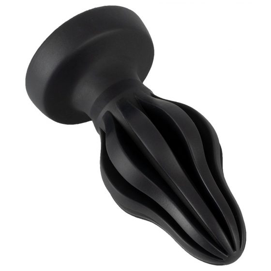 ANOS - ülipehme, sooneline anaalne dildoga - 5cm (must)