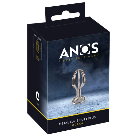 ANOS Metal (2,8cm) - võre anal dildo (hõbedane)