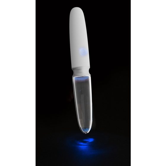Liaison - akutoitega, silikoon-klaas LED vibraator (läbipaistev-valge)