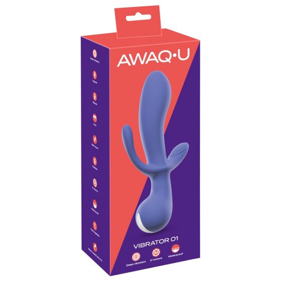 AWAQ.U 1 - akuga, 3-haruline vibraator (lilla)