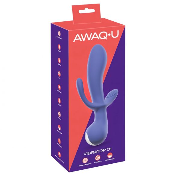 AWAQ.U 1 - akuga, 3-haruline vibraator (lilla)