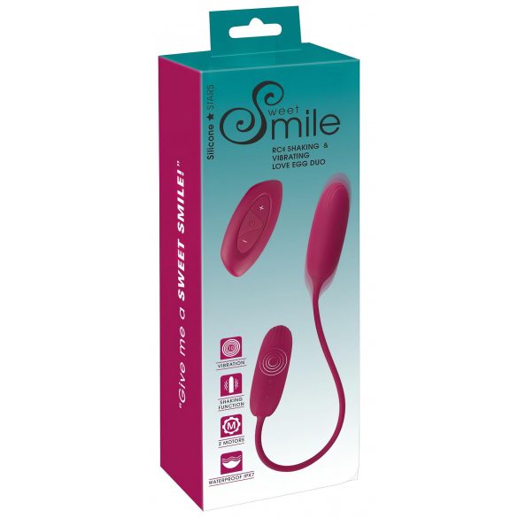 Smile Love Egg Duo - akutoitega, juhtmevaba, veekindel vibratsioonimuna (lilla) 