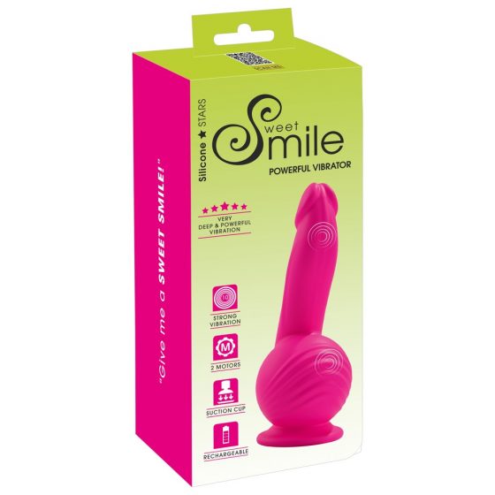 SMILE Powerful – akuga, 2 mootoriga iminapp vibratsioonimänguasi (roosa)