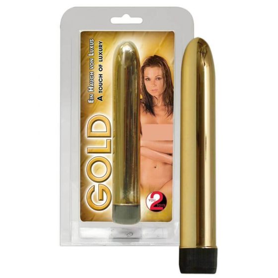 You2Toys - Metallik läikega vibraator - kuldset värvi