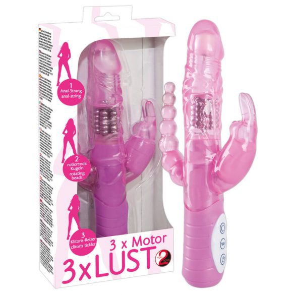 You2Toys - 3-efektiga vibraator - roosa 