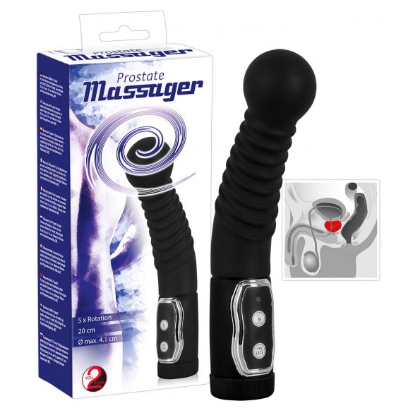 You2Toys - Prostata masseerija - pöörlev eesnäärme vibraator (must) 