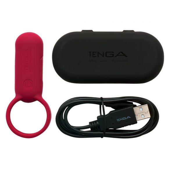 TENGA Smart Vibe - vibraatoriga peeniserõngas (punane) 