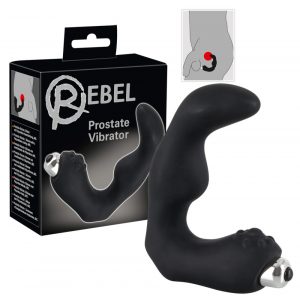 Rebel - kõverdatud eesnäärme vibraator (must)