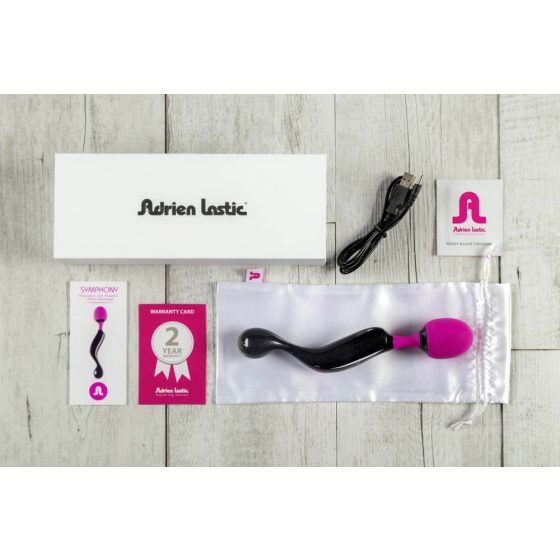 Adrien Lastic Symphony - akuga masseeriv vibraator (must-roosa)