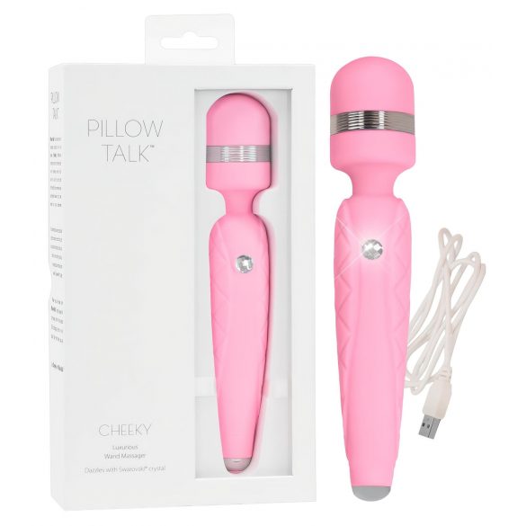 Pillow Talk Cheeky Wand - akutoitega massaaživibraator (roosa)