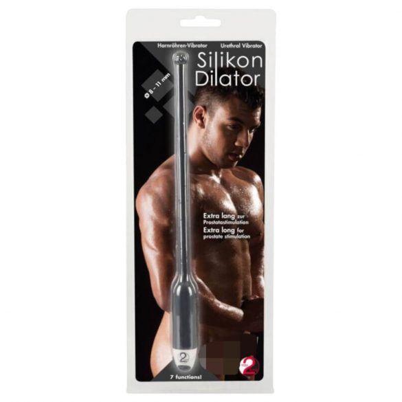 You2Toys DILATOR - pikk, silikoonist kusetoru vibraator - must (8-11mm) 