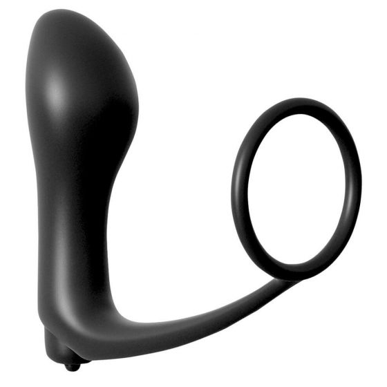 Analfantasy - analoog vibraator peeniserõngaga (must)