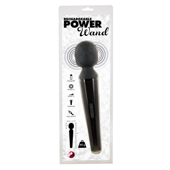 You2Toys Power Wand - aku, massaaživibraator (must) 