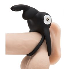   Happyrabbit Cock - veekindel, laetav vibraatoriga peenise- ja munandirõngas (must)