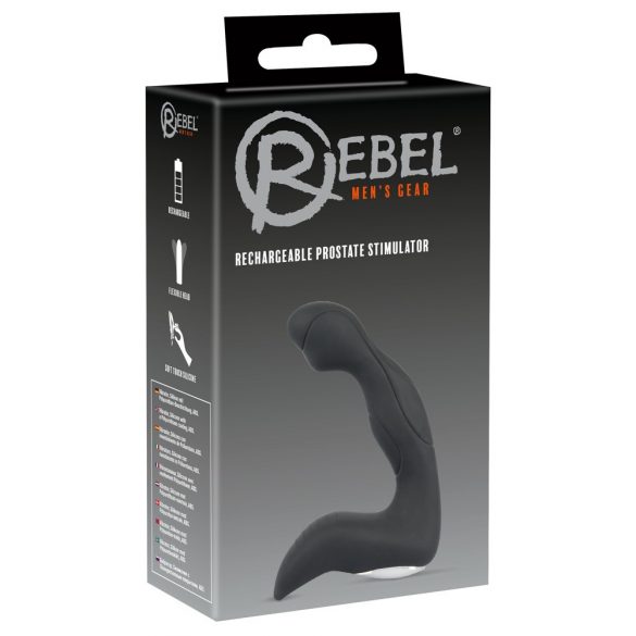 Rebel - juhtmevaba, algaja, laineline eesnäärme vibraator (must)