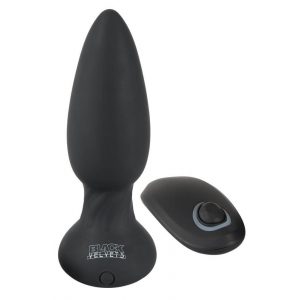 Black Velvet - juhtmeta, pöörlevate pärlitega anaalvibraator (must)