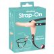 You2Toys - Strap-On - akulaetav, rihmaga kinnitatav vibraator (naturaalne) 