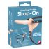 You2Toys - Strap-On - laetav, kinnitatav topeltvibraator (naturaalne) 