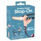 You2Toys - Strap-On - laetav, kinnitatav topeltvibraator (naturaalne) 