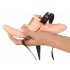 You2Toys - Strap-On - laetav, kinnitatav topeltvibraator (naturaalne) 