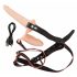 You2Toys - Strap-On - laetav, kinnitatav topeltvibraator (naturaalne) 