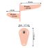 You2Toys - Strap-On - laetav, kinnitatav topeltvibraator (naturaalne) 