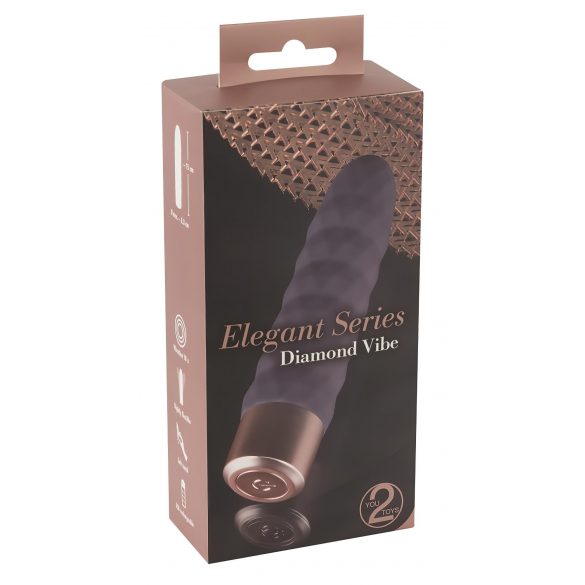 You2Toys Elegant Diamond - akuga varustatud vibraator (tumelilla) 