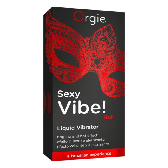 Orgie Sexy Vibe HOT - maasikamaitseline soojendav vedel vibraator (15ml) 