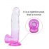 Sunfo - iminapaga, elutru munanditega dildo - 22 cm (läbipaistev-lilla)