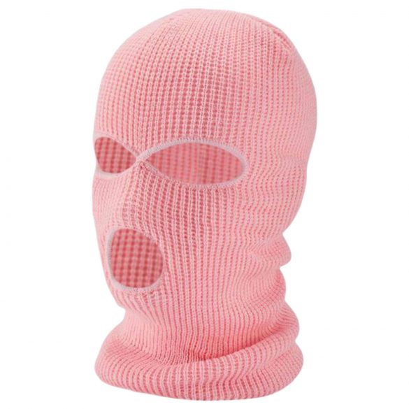 Balaclava - kootud mask kolm avaga (roosa)