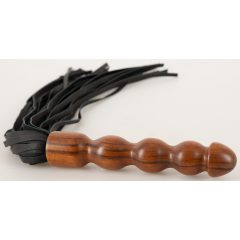 ZADO - nahkpiits, puidust dildo käepidemega (must-pruun)