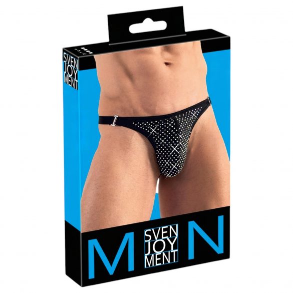 Svenjoyment - strassidega meeste stringid (mustad) 