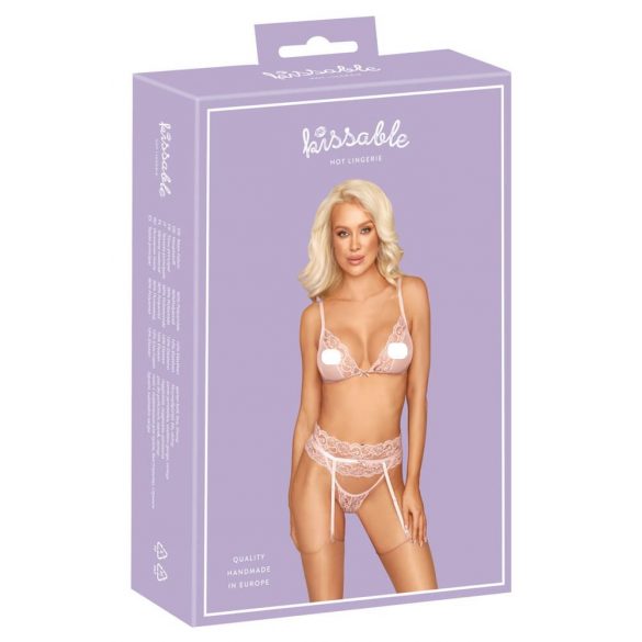 Kissable - pitsiline pesukomplekt (roosa)  - L/XL