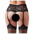 Cottelli Plus Size - Lace Garter Panties with Pearl Detail (Black)  - XXXXL