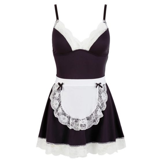 Cottelli - toatüdruku kleit põllekesega (must-valge) - XL