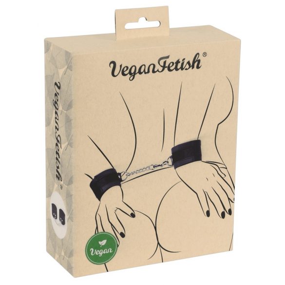 Vegan Fetish - lühikese ketiga randmekäerauad (must) 