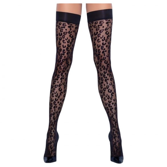 Cottelli Legwear - leopardi mustriga reieluuk (must)