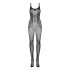 Obsessive G335 - läbipaistev, avatud võrgust catsuit (must) - S-L 