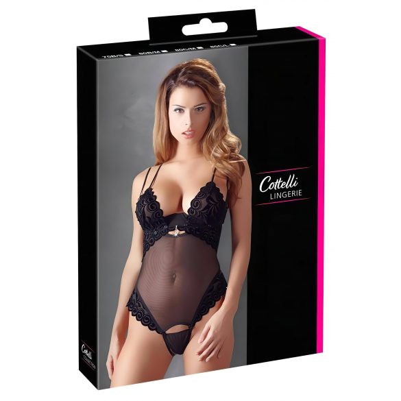 Cottelli - Sametine, kohandatav body (must) - 80B/M