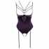 Abierta Fina - strassidega rihmidega body (must)  - 80B/M