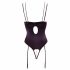 Abierta Fina - strassidega rihmidega body (must)  - 80B/M