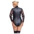 Cottelli Bondage Plus Size - pitsiline varrukatega body (must)