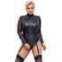 Cottelli Bondage Plus Size - pitsiline varrukatega body (must) - 3XL