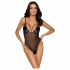 Cottelli - tikitud, avatud pitsist body (must-lilla)  - M